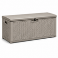 Aufbewahrungsbox mit Deckel in Rattanoptik, Taupe, 120 x 55 x 60 cm