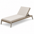 Gartenliege mit verstellbarer Rückenlehne und Polsterauflage, Beige/Taupe, 200 x 70 x 88 cm