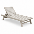 Verstellbare Metall-Gartenliege in Taupe, 195 x 65 x 85 cm
