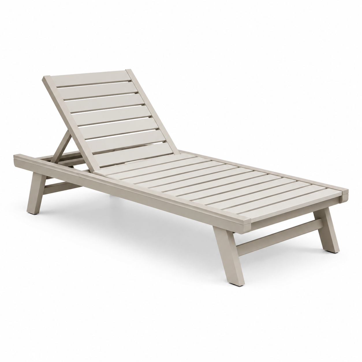 Verstellbare Metall-Gartenliege in Taupe, 195 x 65 x 85 cm