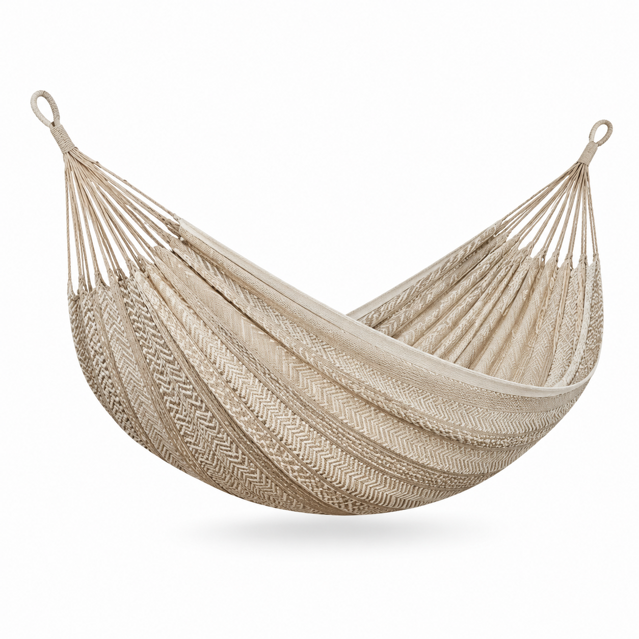 Gewebte Hängematte im Boho-Stil, 300 x 150 x 1 cm, Beige, für Innen- u – nestexpansion